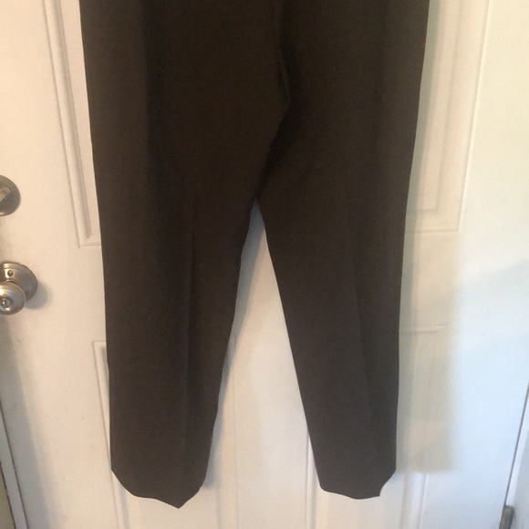 Lafayette 148 New York Chocolate Brown Flat Front Wool Wide Leg Trousers Pants - Picture 5 of 9